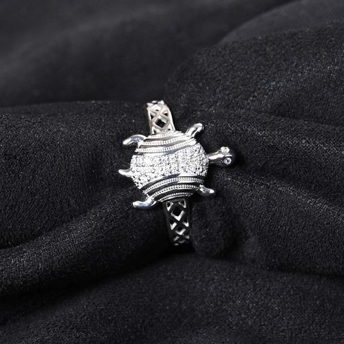 Buy CLARA 925 Silver Adjustable Platinum Plated Lucky Tortoise