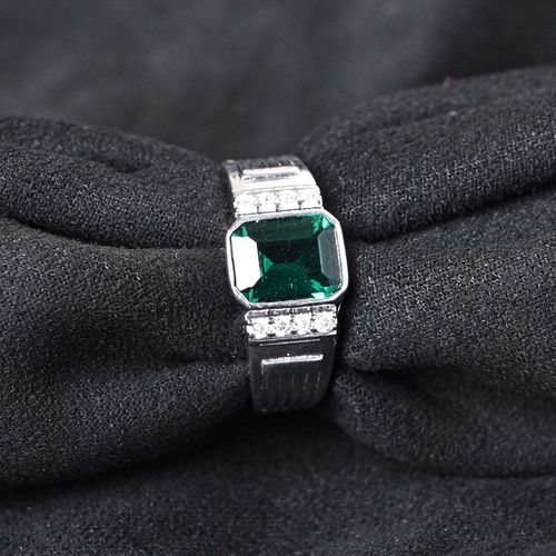 CLARA 925 Silver Adjustable Platinum Plated Swiss Zirconia Alvaro Men Ring