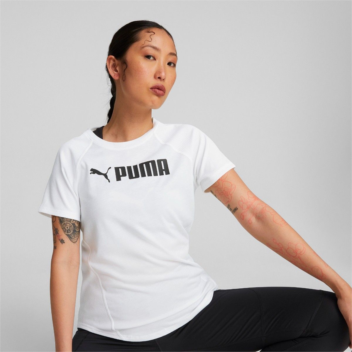 Buy Puma Fit Logo Womens White T-Shirt Online