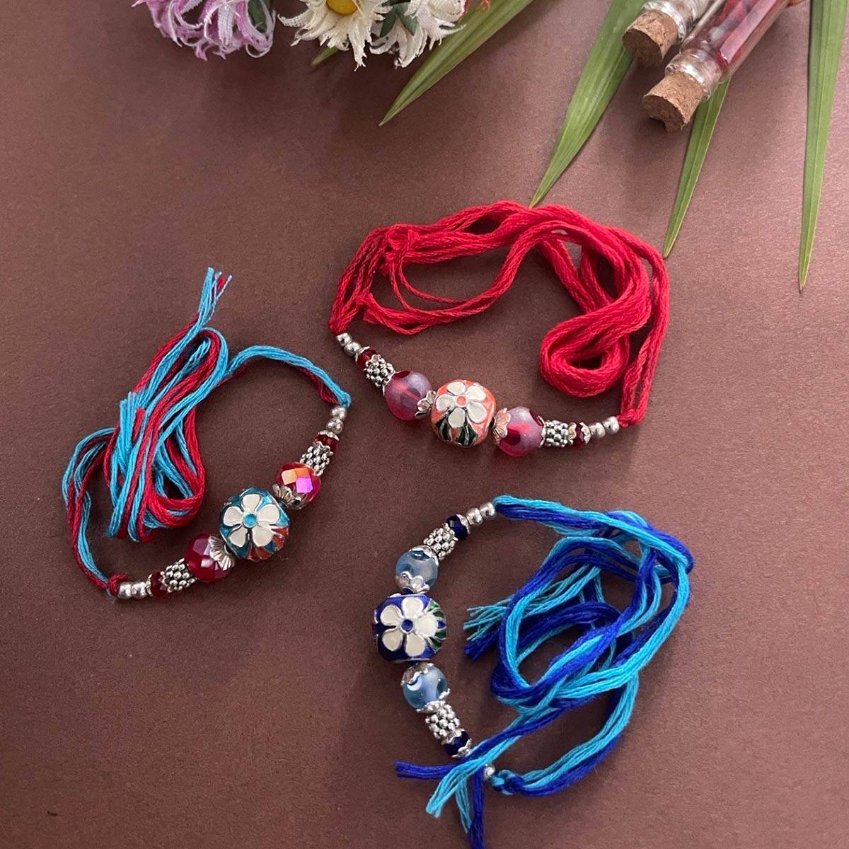 Digital Dress Room Designer Rakhi Meenakari Rakhi (Pack of 3)