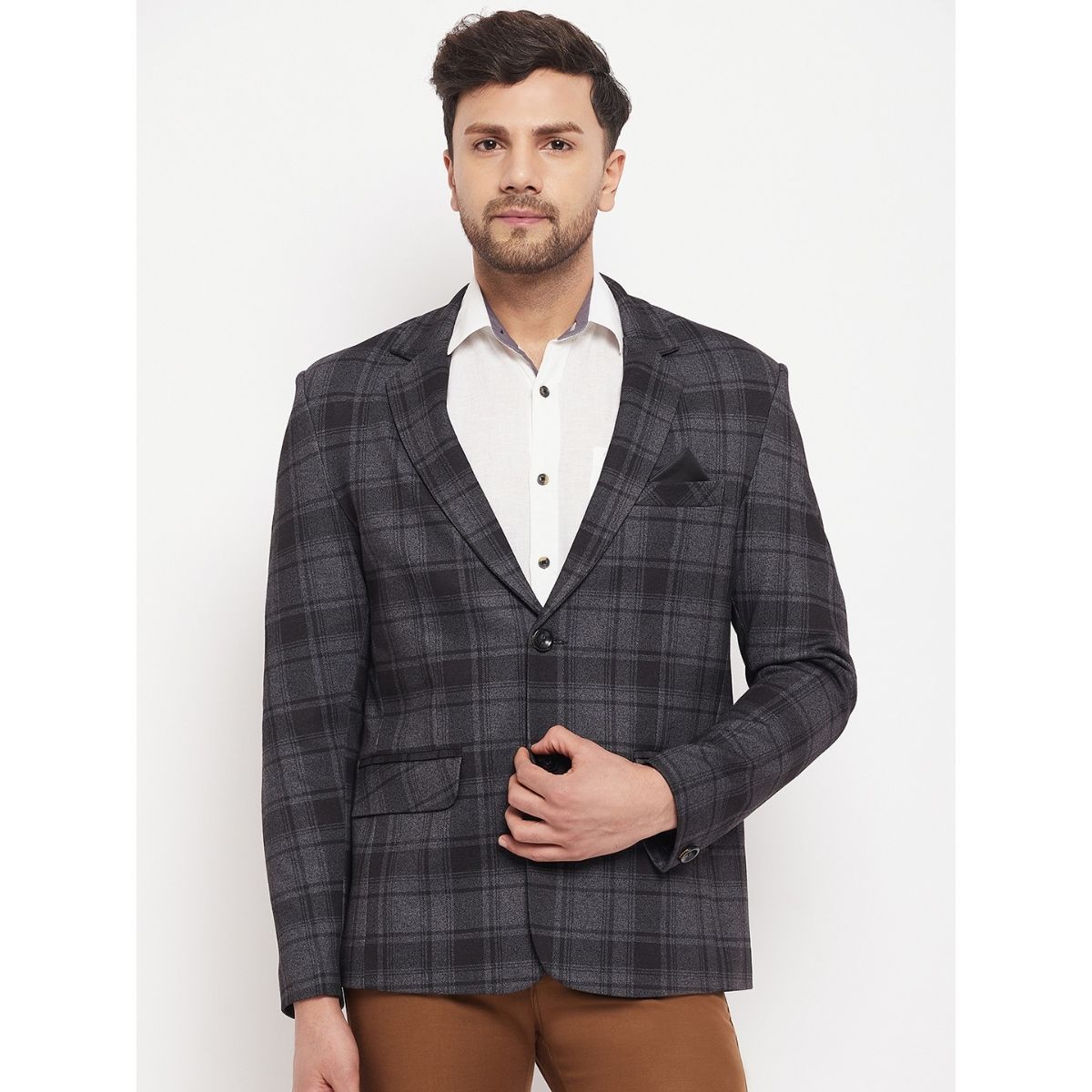 Mens black best sale tweed blazer