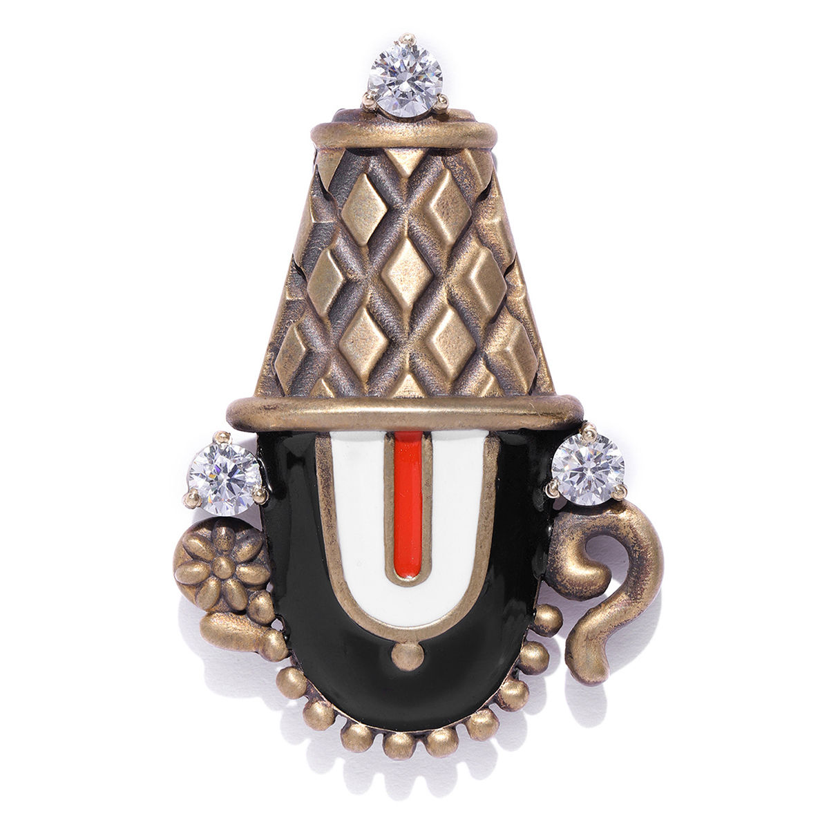 Buy 18Kt Gold Divine Diamond Balaji Ring 148VU7005 Online from Vaibhav  Jewellers