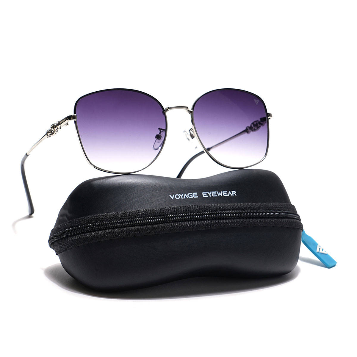 Buy Voyage Women Silver Frame Grey Lens Color Oversize Sunglass