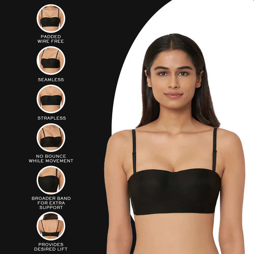 Buy Wacoal Basic Mold Padded Non-Wired Half Cup Strapless T-Shirt Bra -  Black online