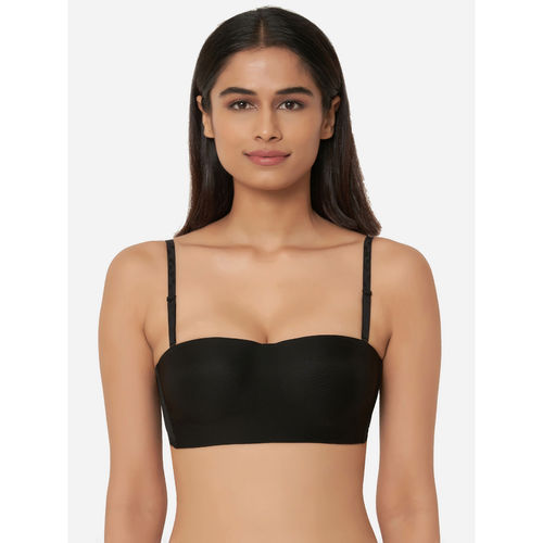 Buy Basic Mold Padded Wired Half Cup Strapless Bandeau T Shirt Bras Black  Online
