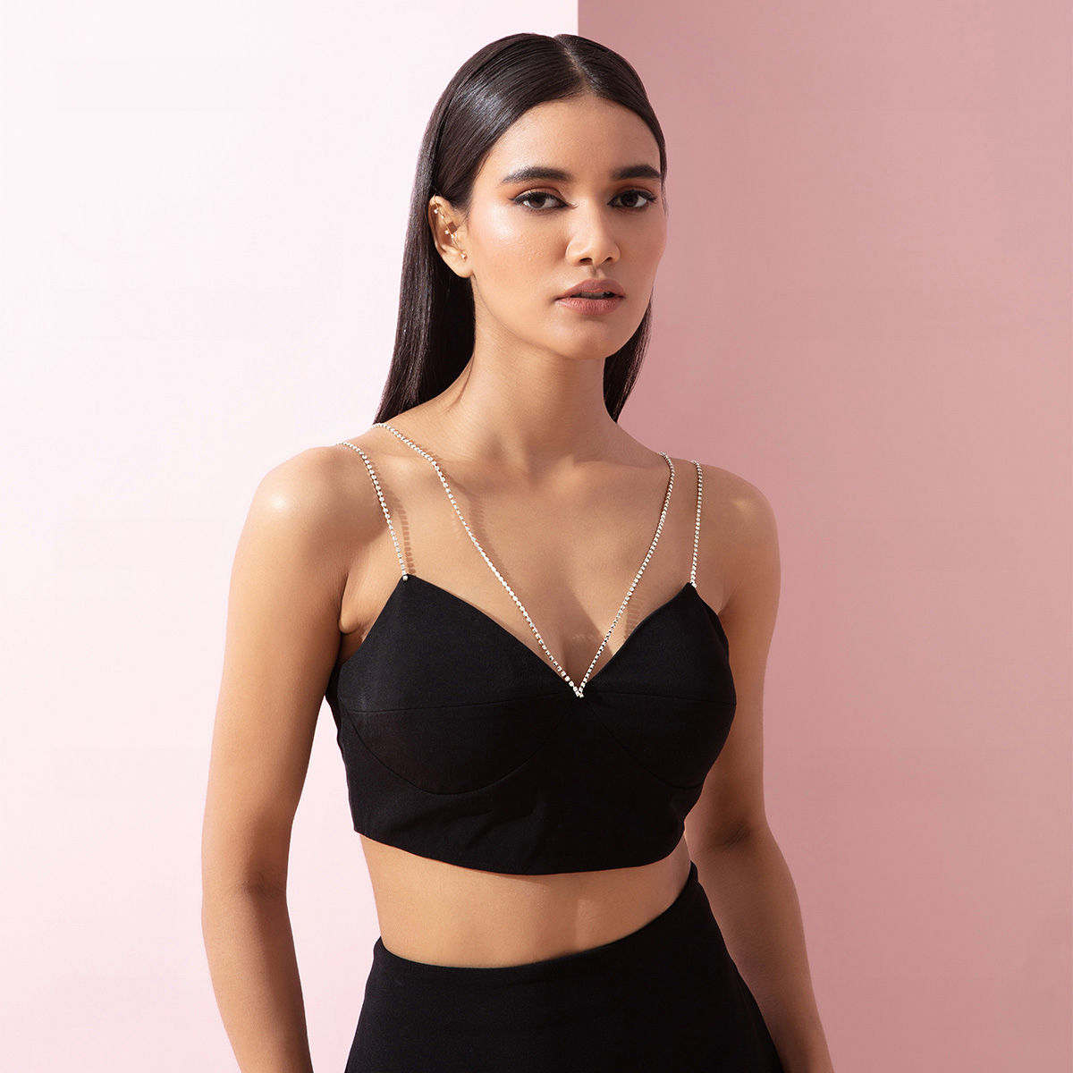 Buy RSVP by Nykaa Fashion Black Lace Tie Up Corset Top Online