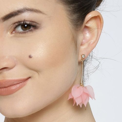 Buy Fabula Jewellery Pink Floral In Gold Tone Fashion Drop