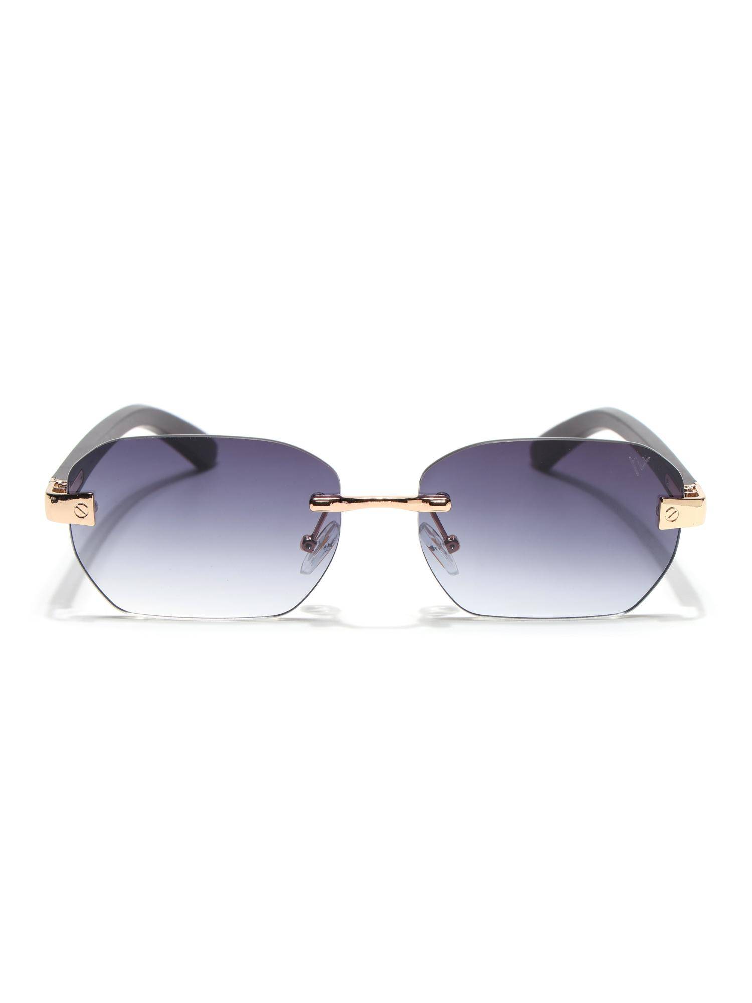 Voyage Unisex Metal Grey Lens Square Rimless Sunglasses - MG8982 (55)