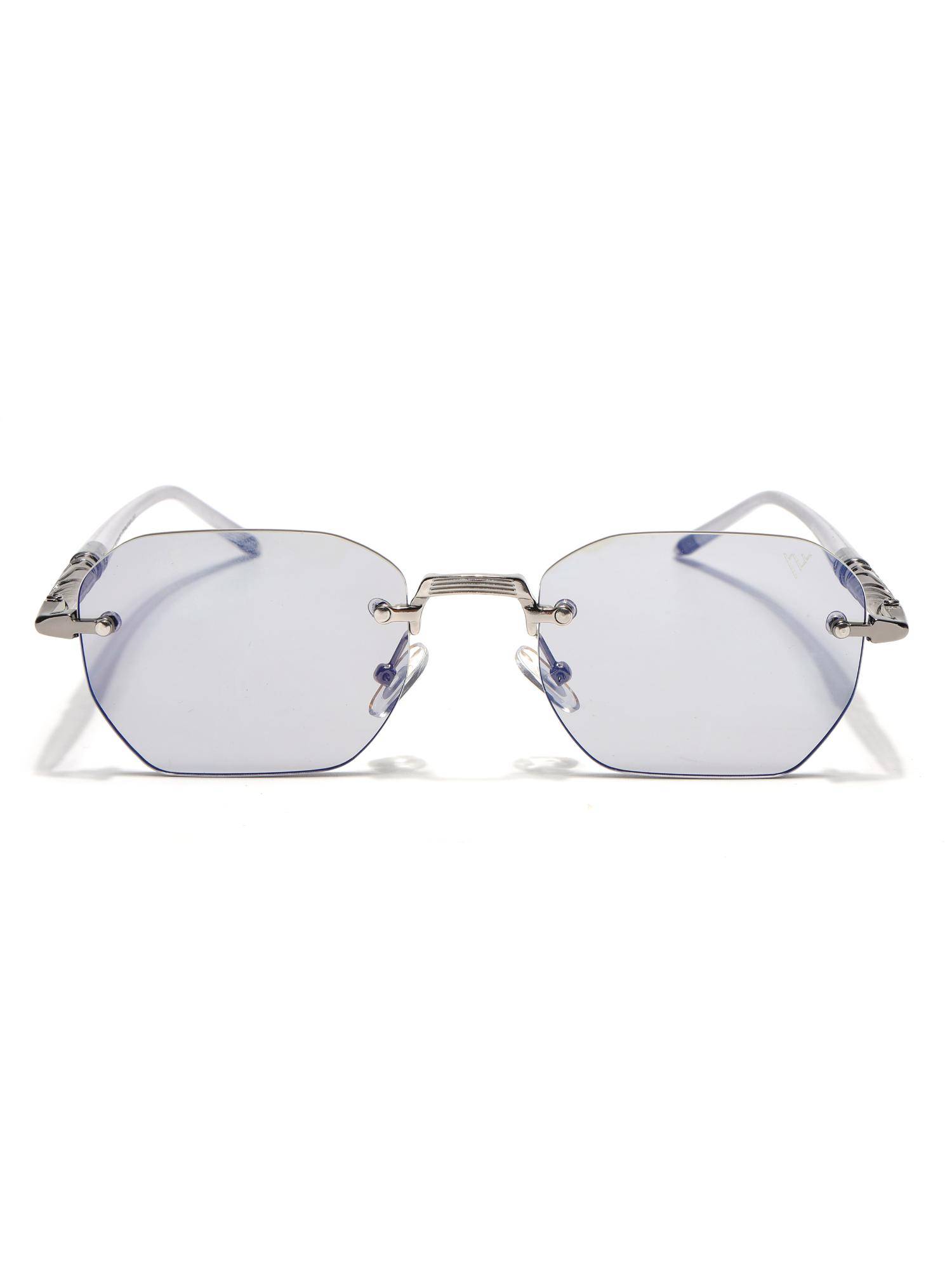 Voyage Unisex Metal Grey Lens Irregular Rimless Sunglasses - MG9119 (57)