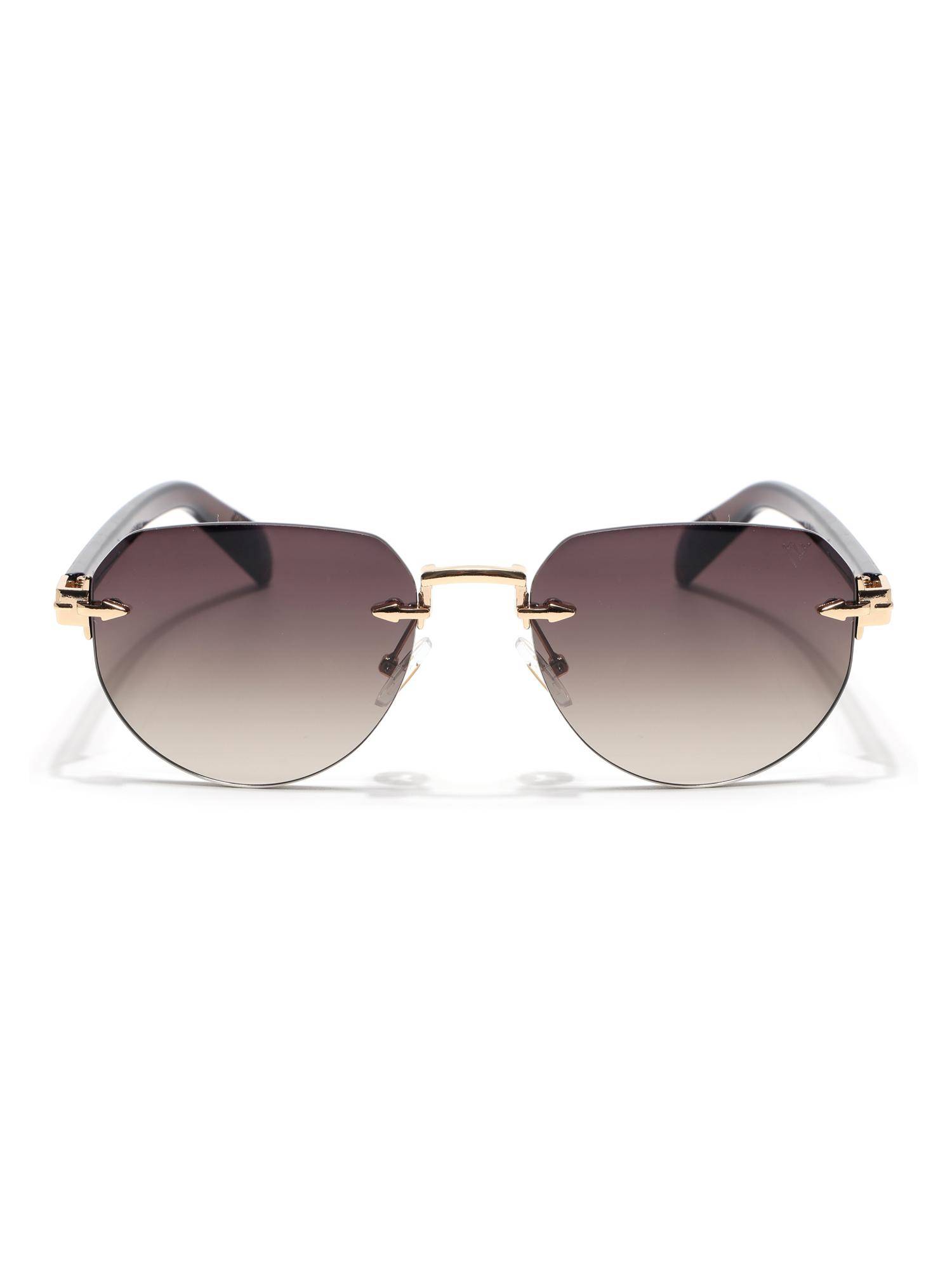 Voyage Unisex Metal Brown Lens Pilot Rimless Sunglasses - MG8979 (53)
