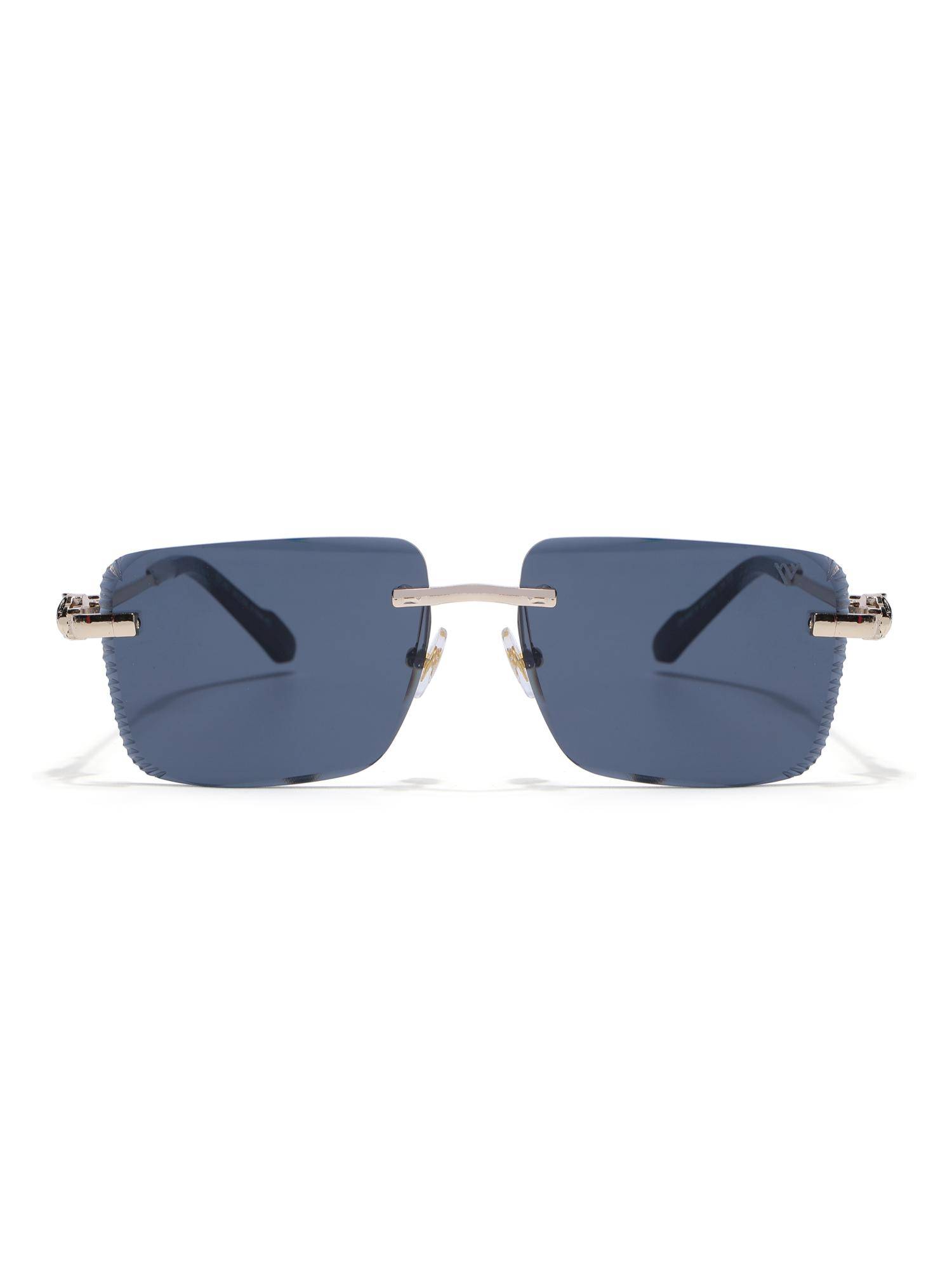 Voyage Unisex Metal Grey Lens Square Rimless Sunglasses - MG8708 (58)