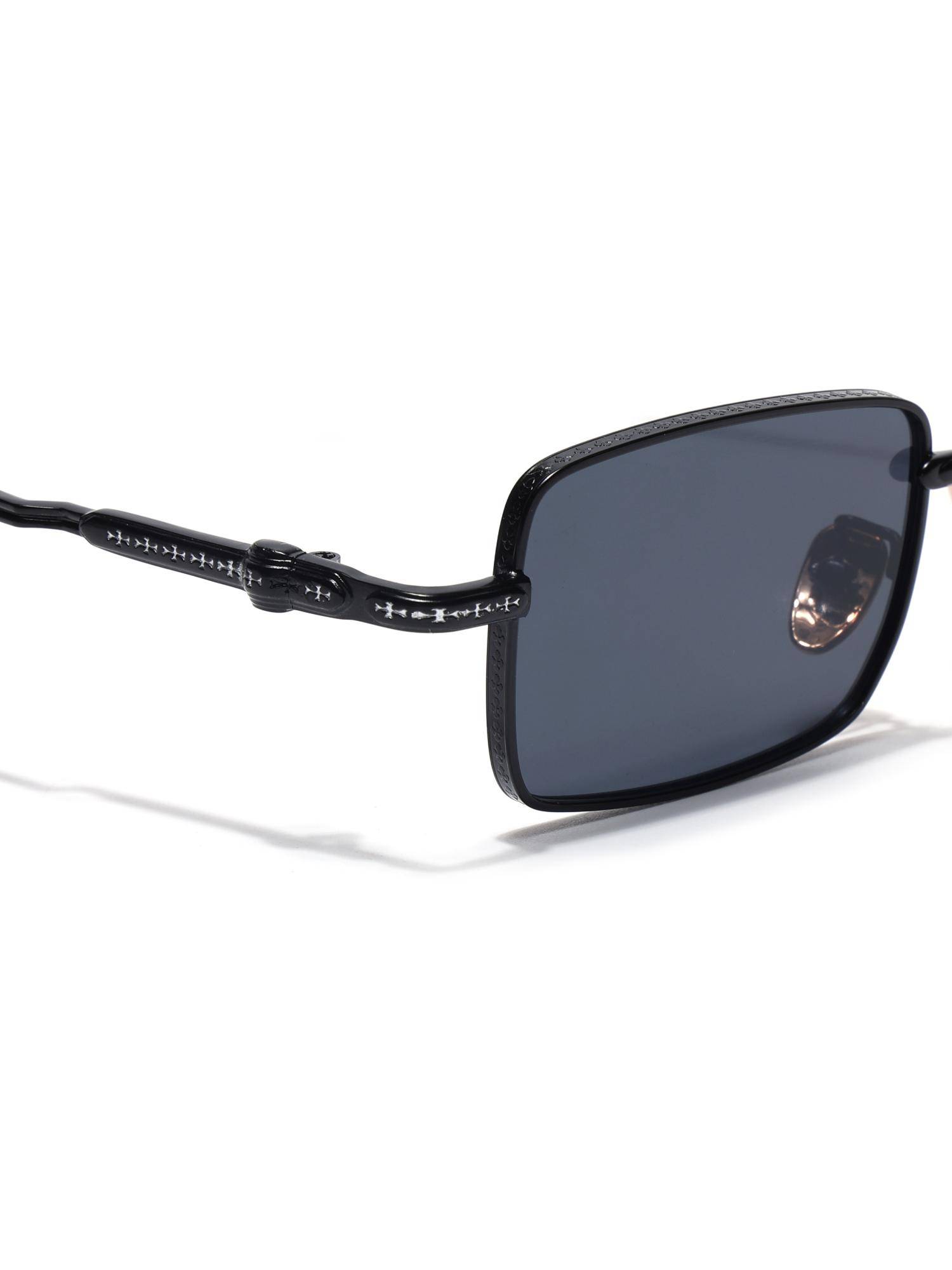 Buy Voyage Unisex Metal Grey Lens Rectangle Full Rim Sunglasses