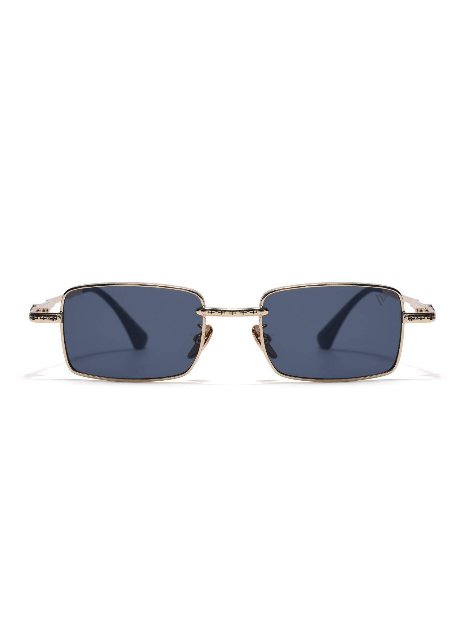 Voyage Unisex Metal Grey Lens Rectangle Full Rim Sunglasses - MG8703 (52)