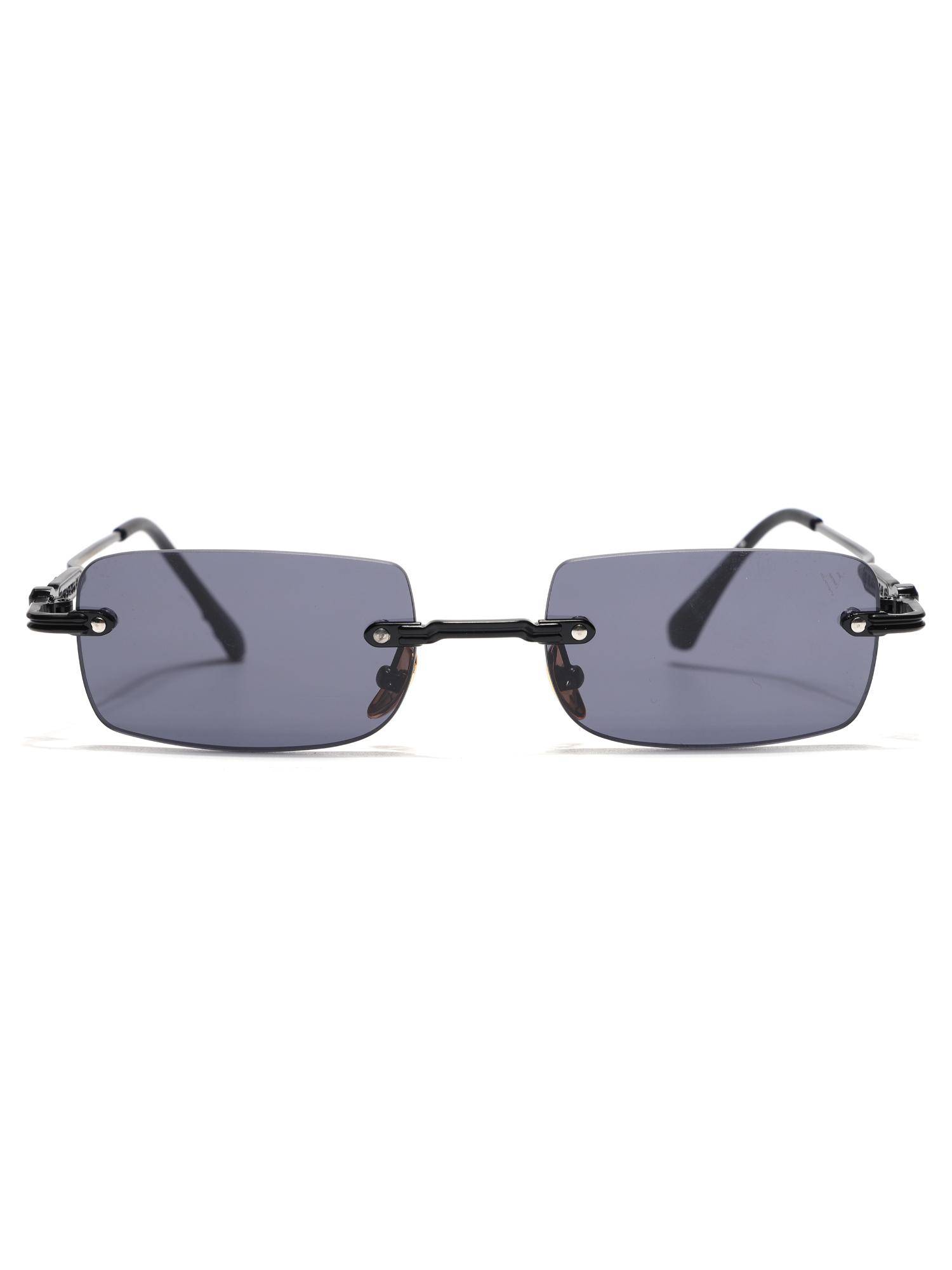 Voyage Unisex Metal Grey Lens Rectangle Rimless Sunglasses - MG9133 (53)