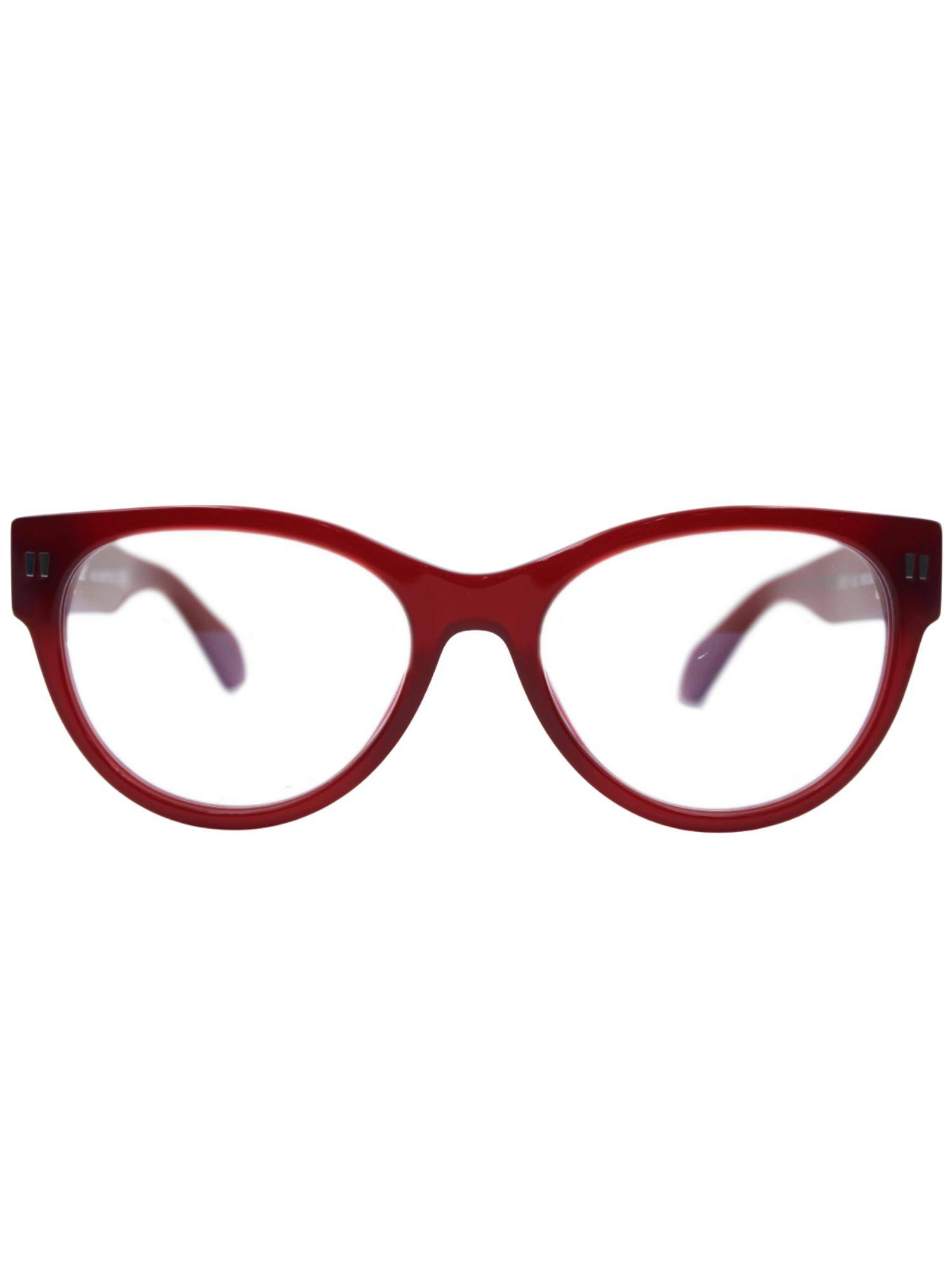 OFF-WHITE Women Acetate Maroon Round Full Rim Eyewear Frame -OERJ05712800 (55)