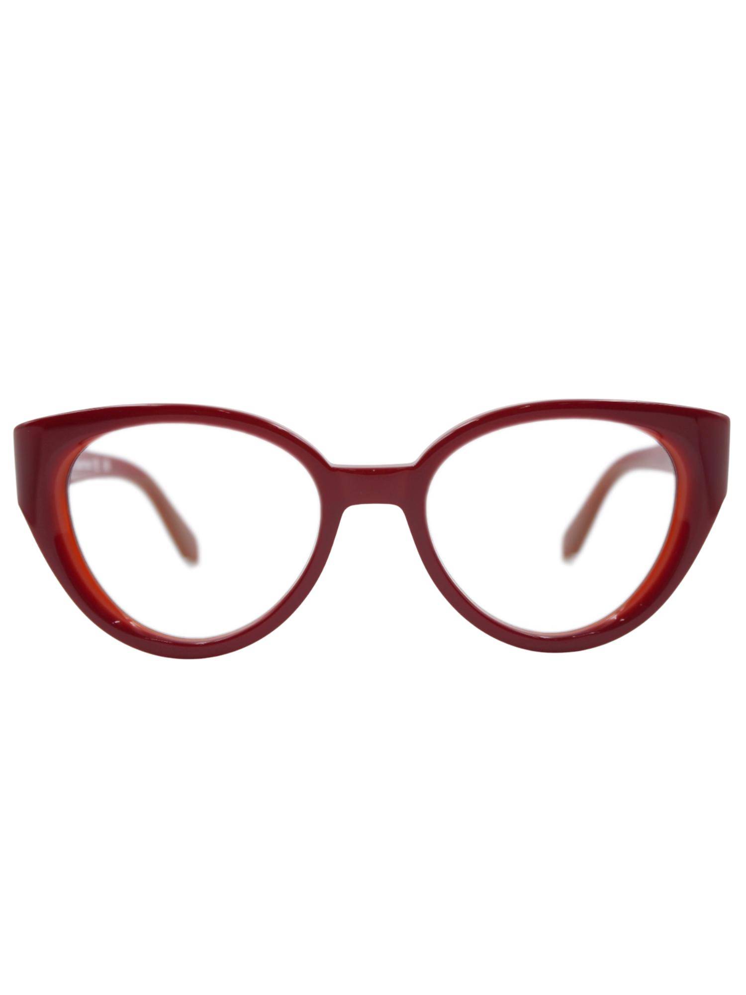 OFF-WHITE Women Acetate Maroon Cat Eye Full Rim Eyewear Frame -OERJ06212800 (50)