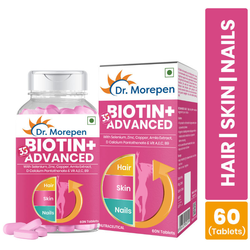 Dr. Morepen Biotin For Hair Growth, Glowing Skin & Healthy Nails, Multivitamins, Natural Extracts