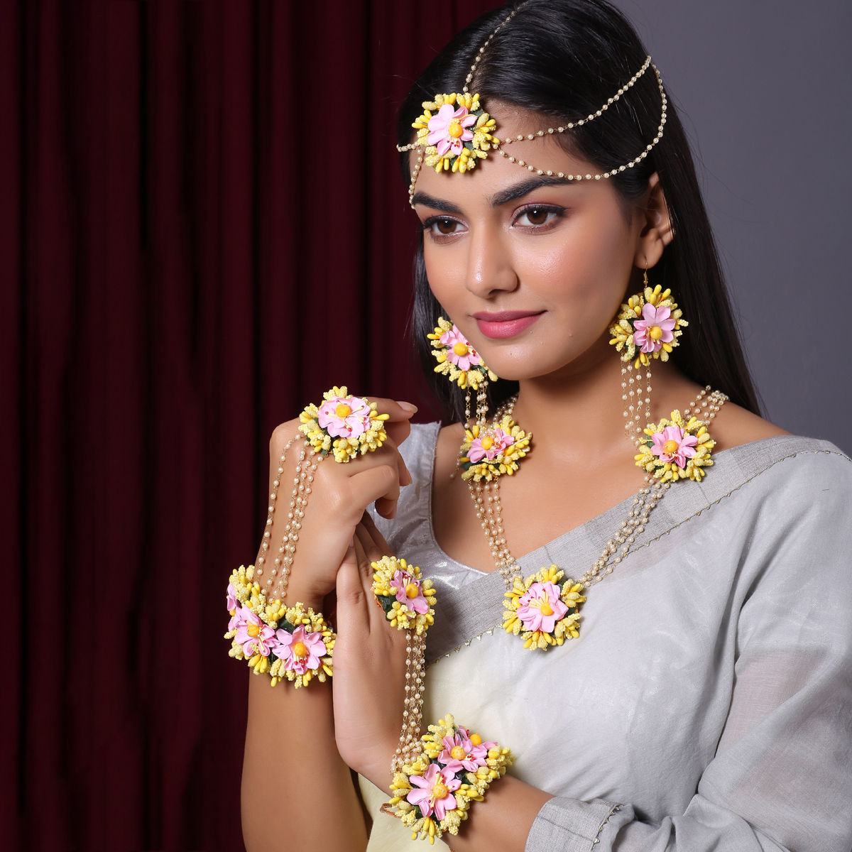 Yellow deals floral jewellery