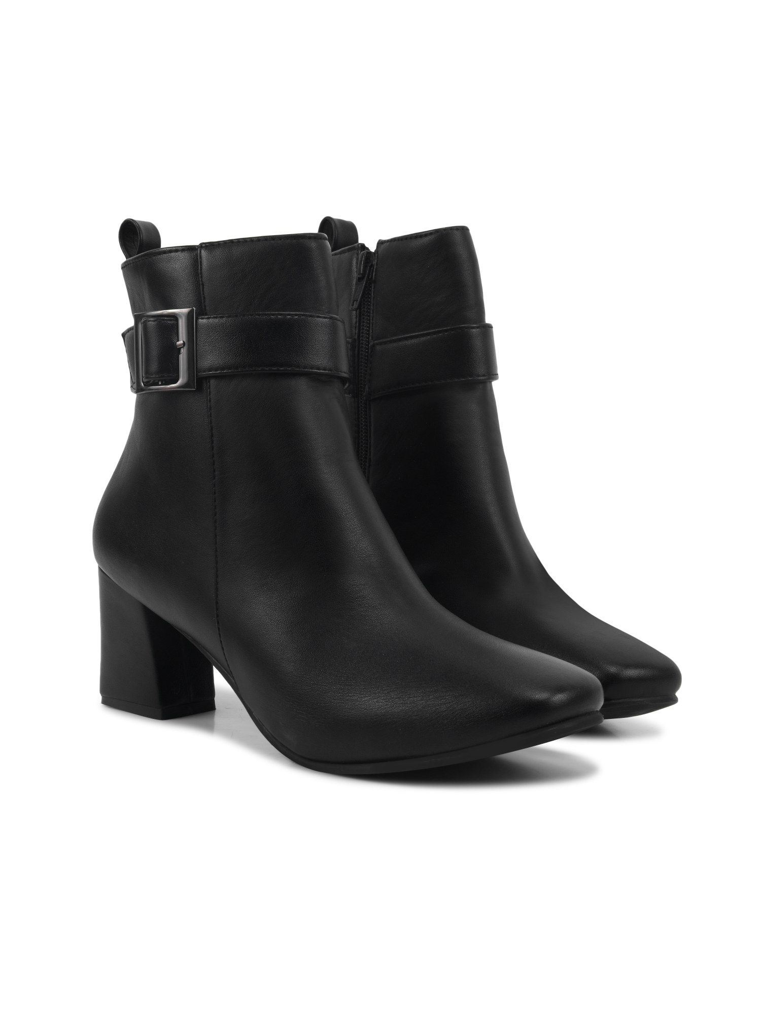 Buy SHUZ TOUCH Women Mid Calf Block Heel Black Regular Casual