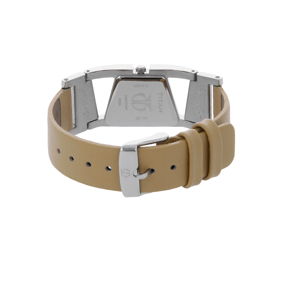 Titan Silver Dial Beige Leather Strap Watch: Buy Titan Silver Dial ...