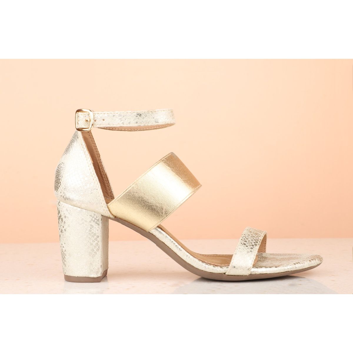 topshop gold block heels