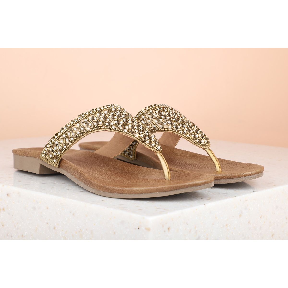 Buy Inc.5 Embellished Sequined Pink Sandals online