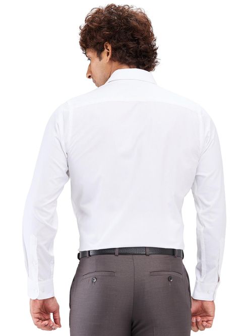 Buy Raymond Slim Fit Solid White Formal Shirt Online