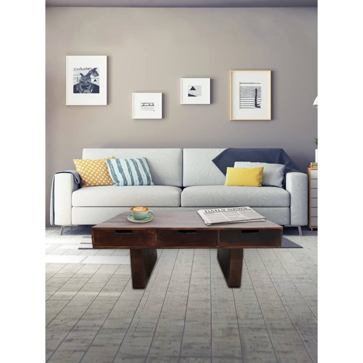 Buy USHA SHRIRAM Centre Table Living Room-Honey Finish Online