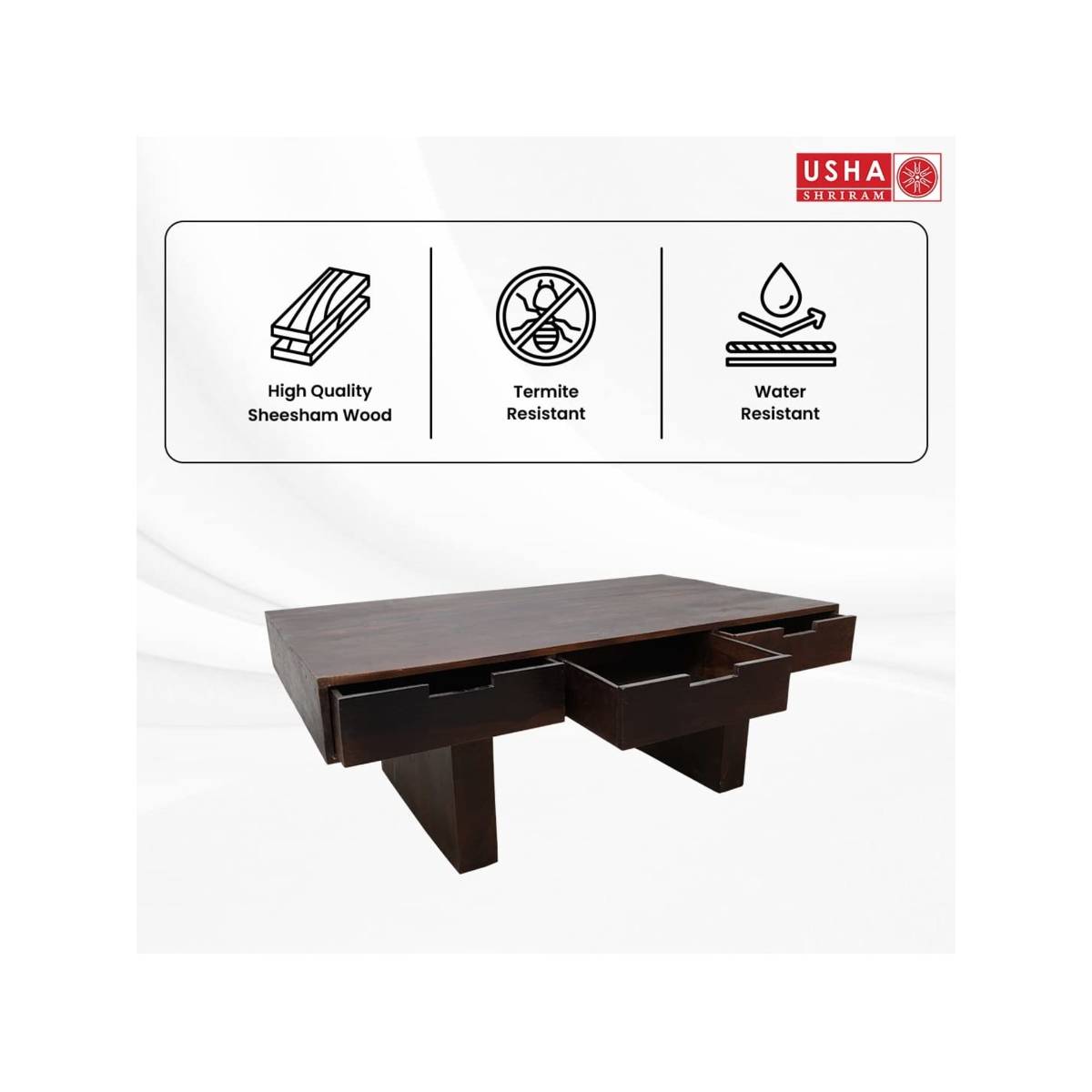 Buy USHA SHRIRAM Centre Table Living Room-Honey Finish Online