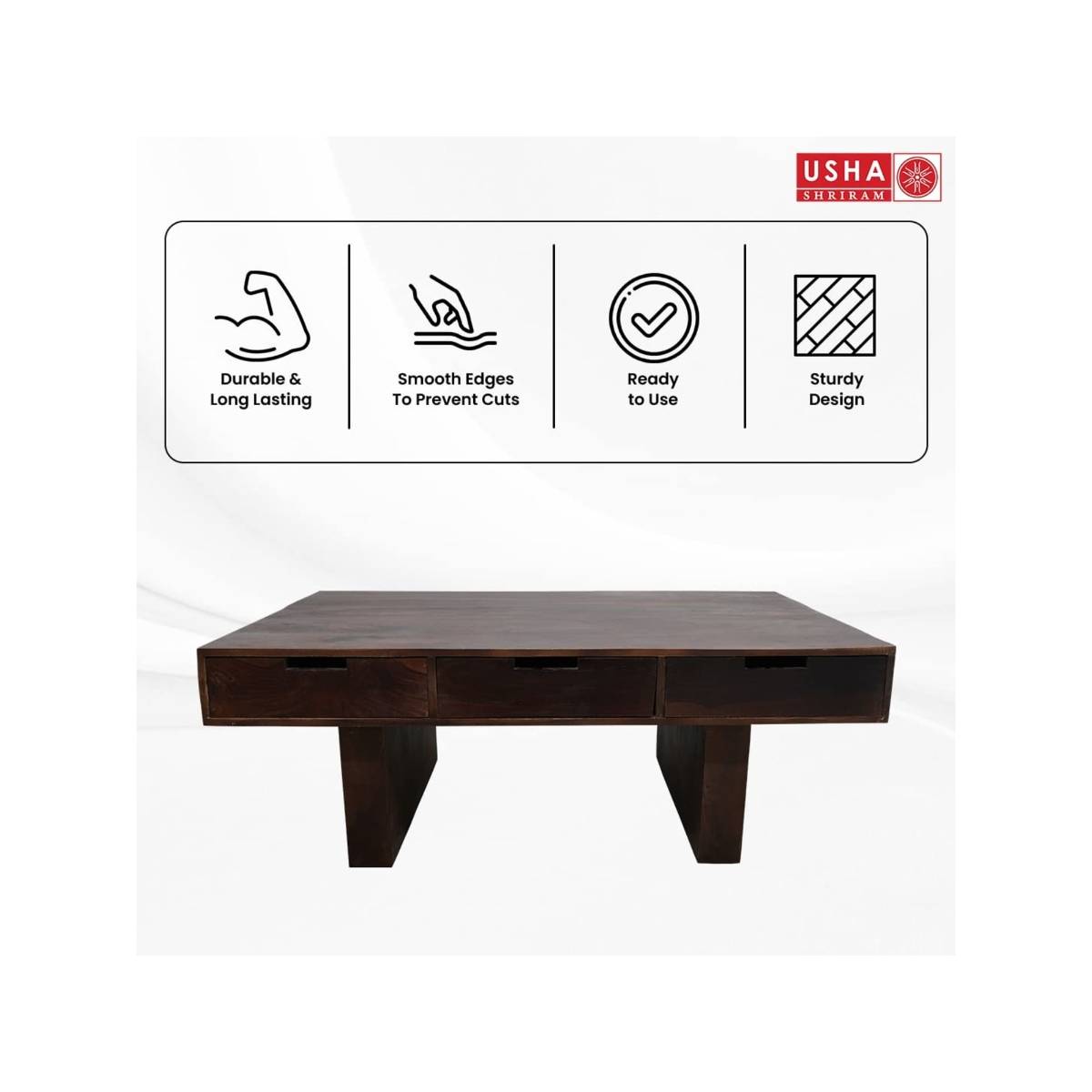 Buy USHA SHRIRAM Centre Table Living Room-Honey Finish Online