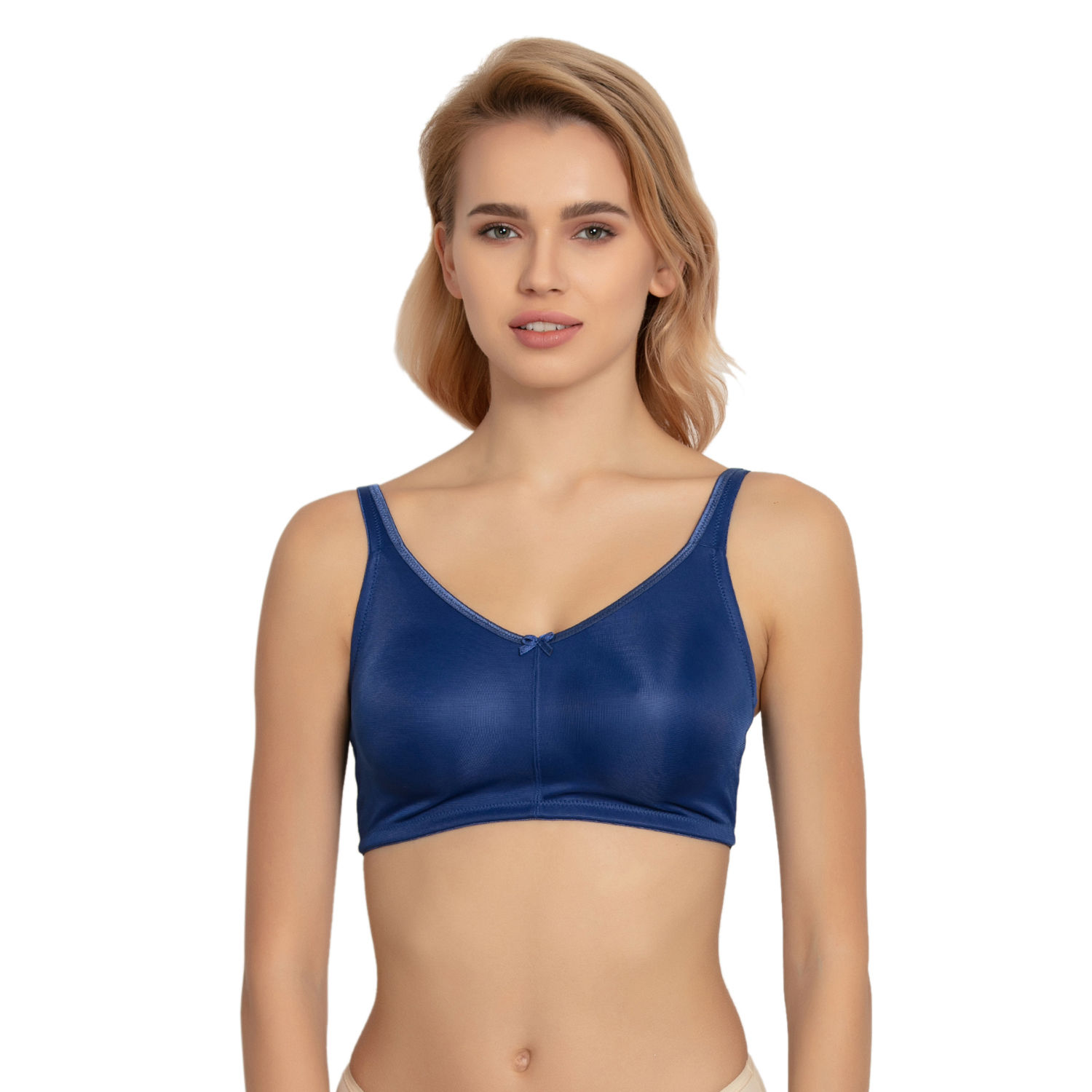 Zivame True Curv Single Layered Wirefree Bra Blue Buy Zivame True