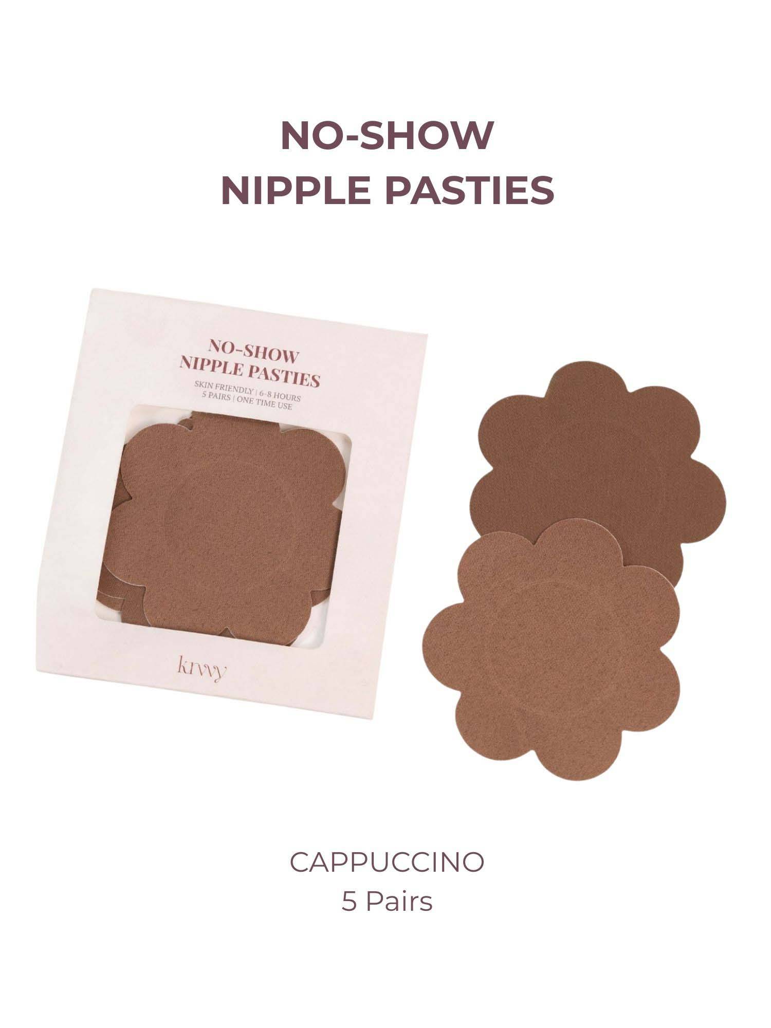 Krvvy Brown No-Show Women Disposable Sweat Proof Nipple Covers (5 Pairs)