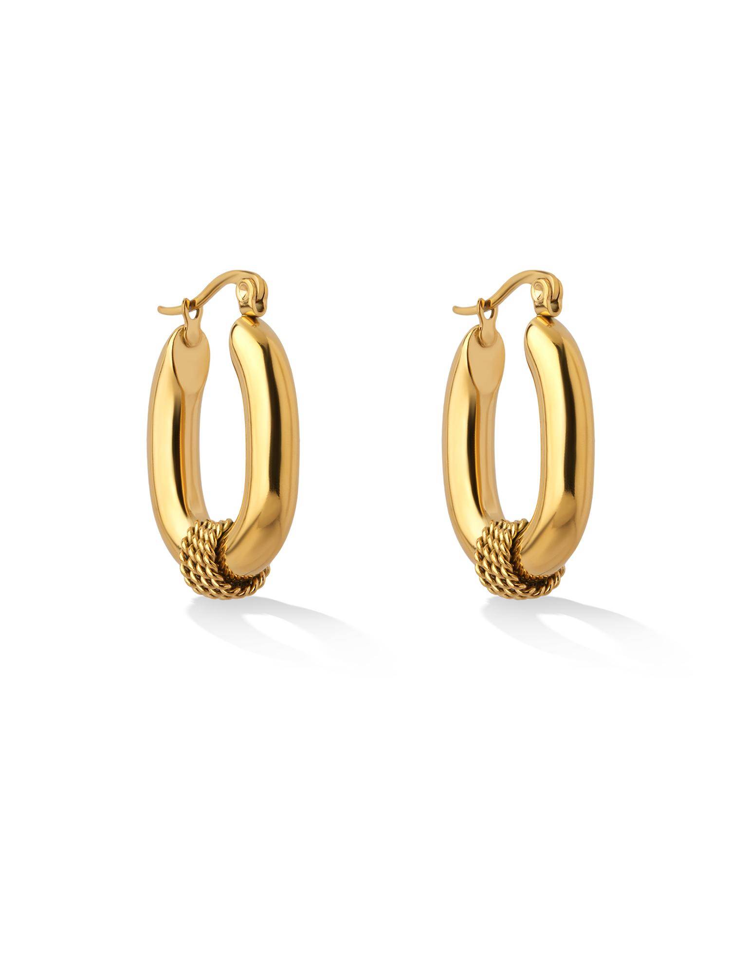 Palmonas Bold U Curved Hoop Earrings For Women - Waterproof And Anti-Tarnish