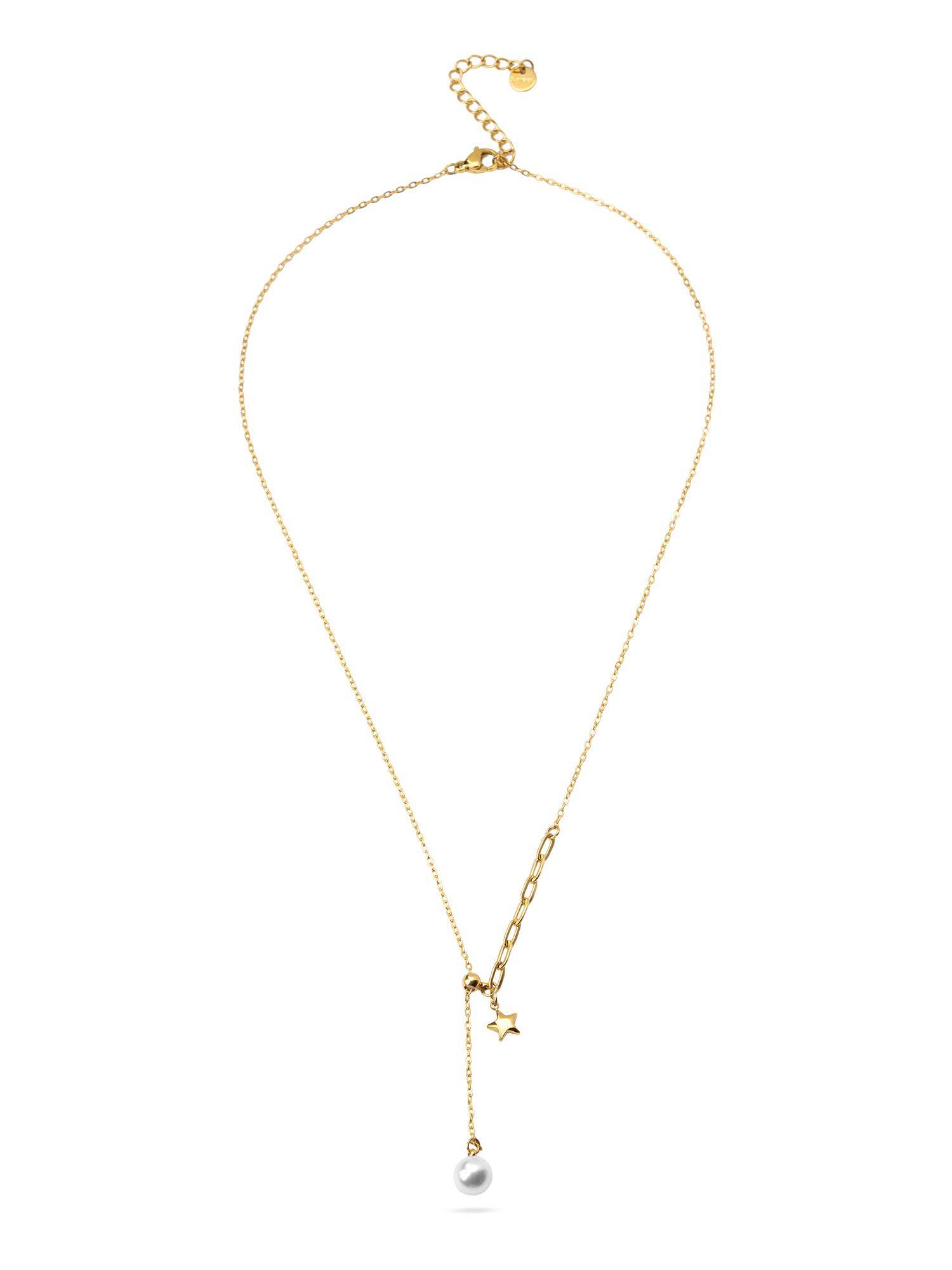 Palmonas Mini Pearl Star Charm Necklace For Women - Waterproof And Anti-Tarnish