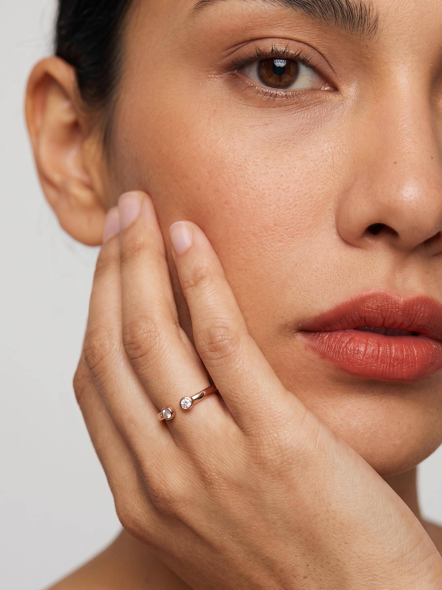 Palmonas Duet Bezel 925 Sterling Silver Adjustable Ring