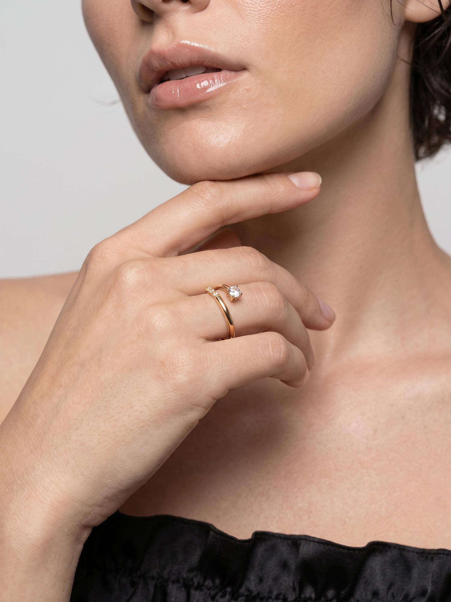 Palmonas Delicate Solitaire 925 Sterling Silver Adjustable Ring