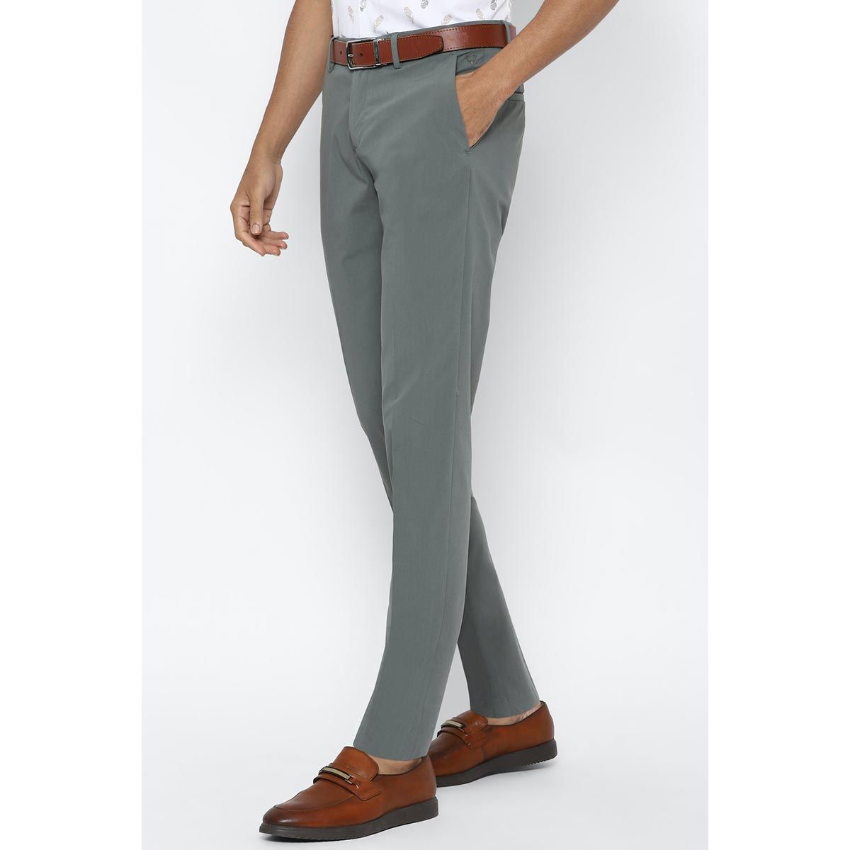 Buy Allen Solly Grey Slim Fit Checks Trousers for Mens Online  Tata CLiQ
