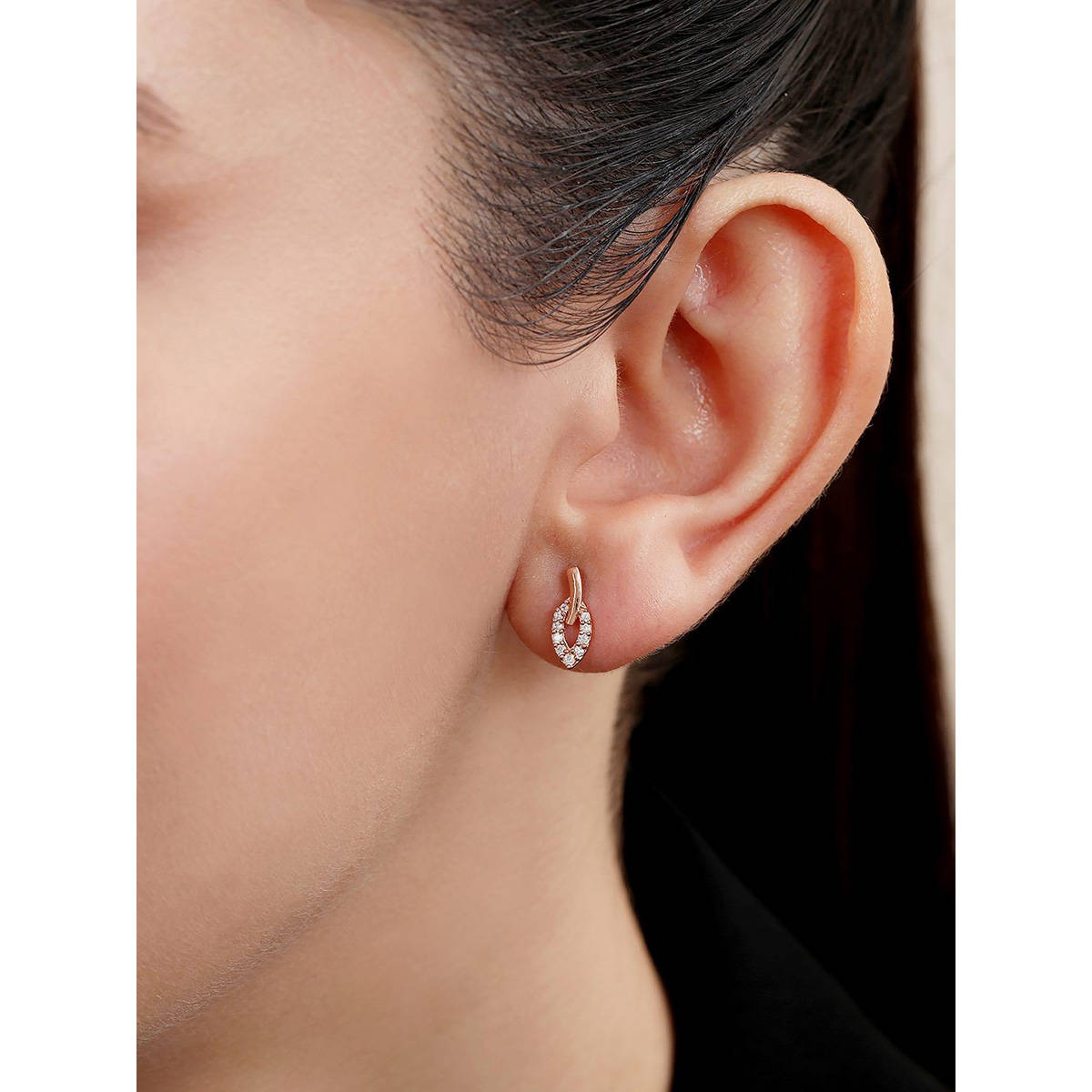 Zavya Leaf Rose Gold Plated 925 Sterling Silver Earrings
