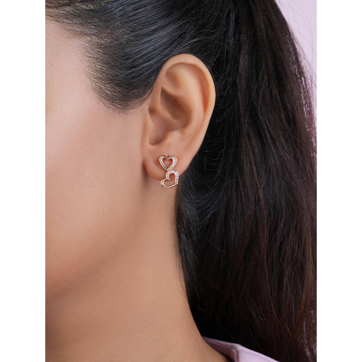 Zavya Forever Entwined Rose Gold Plated 925 Sterling Silver Earrings