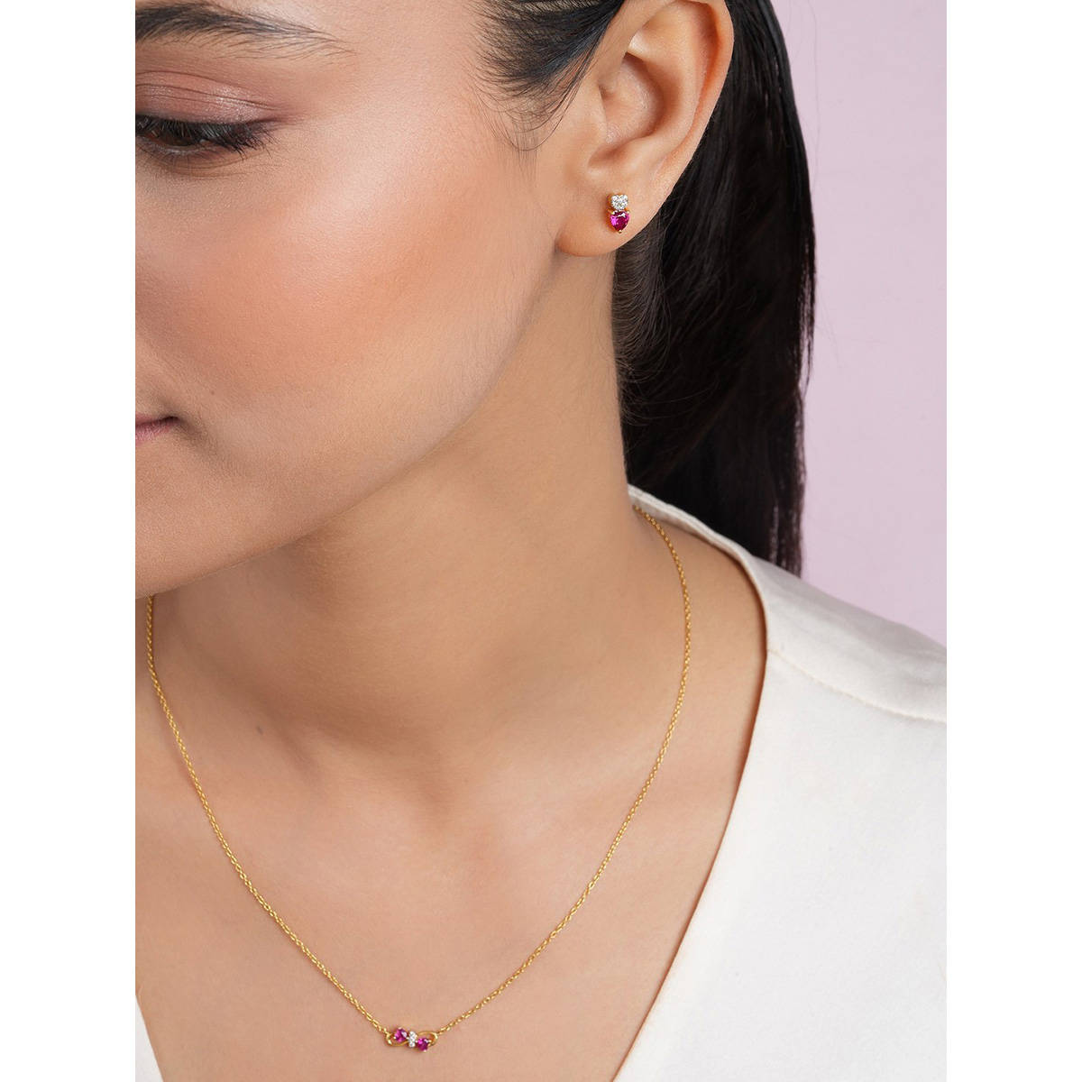 Zavya Essential Spark Gold Plated 925 Sterling Silver Jewellery Set