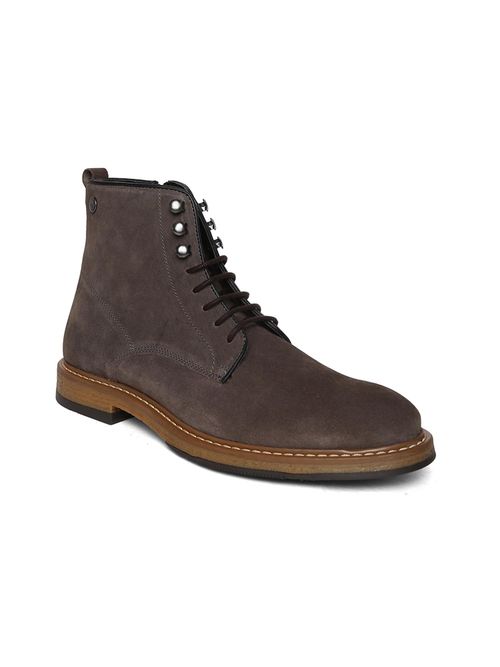 Buy MASABIH Grey Genuine Suede Leather Lace Up Boots for Men with