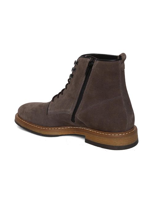 Buy MASABIH Grey Genuine Suede Leather Lace Up Boots for Men with