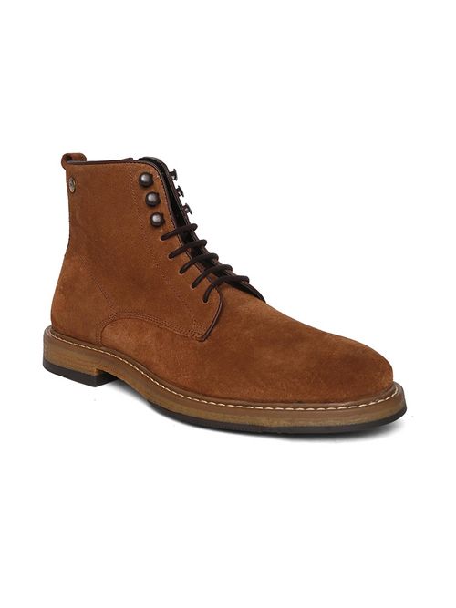 Buy MASABIH Tan Genuine Suede Leather Lace Up Boots for Men with