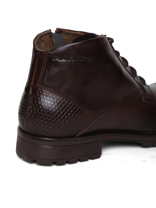 Buy MASABIH Ankle Length Genuine Leather Brown Chukka Lace Up