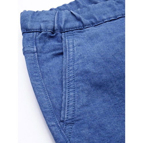 Urbano Fashion Men Light Blue Slim Fit Washed Jogger Jeans Stretchable