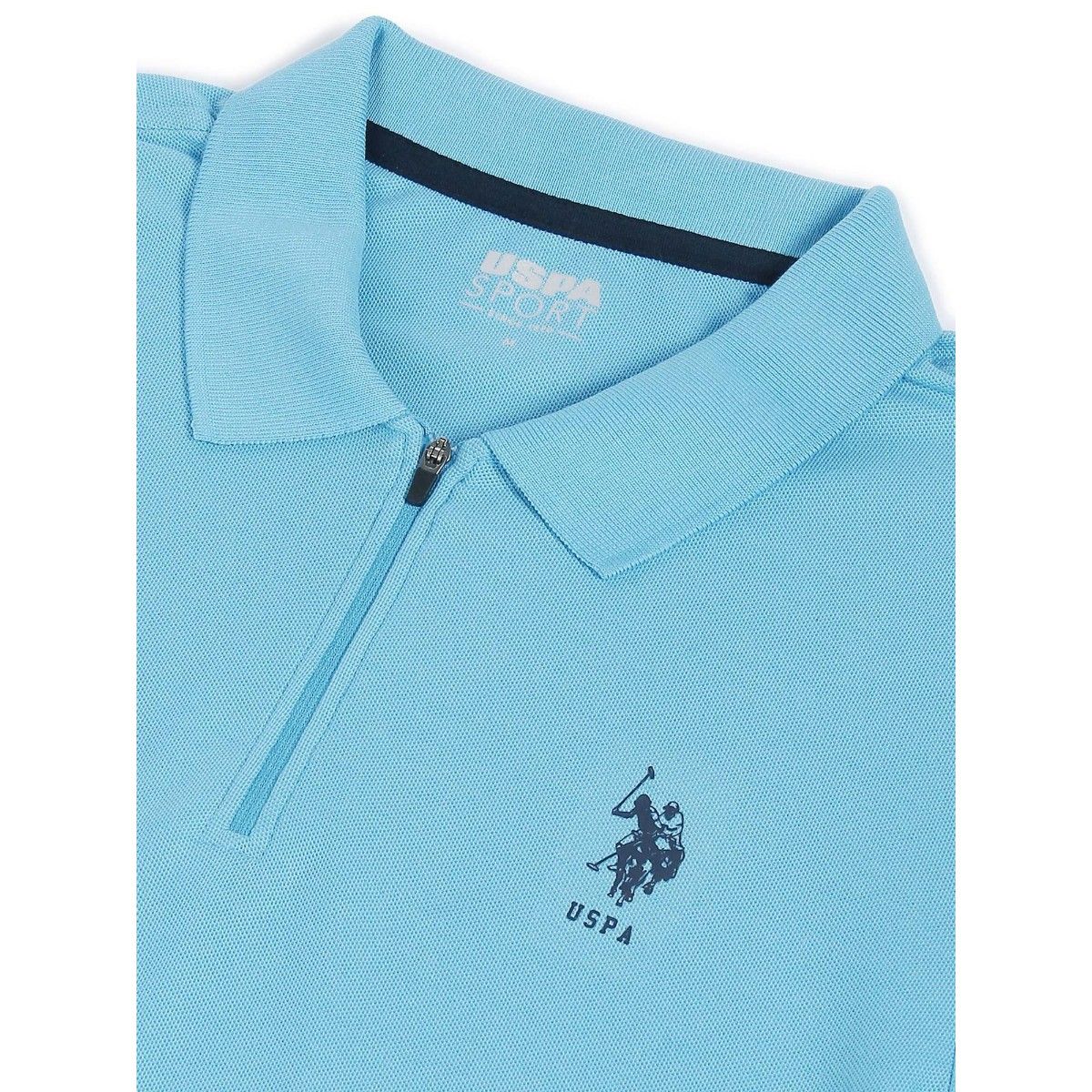 トップス UNIVERSAL PRODUCTS. BORDER L/S POLO Buy U.S. POLO ASSN. Men Aqua Solid Zip Placket Polo T-Shirt Online