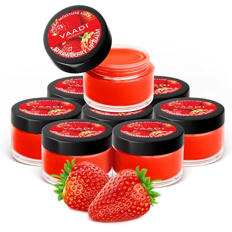 Vaadi Herbals Super Value Pack Of 8 Lip Balm - Strawberry & Honey