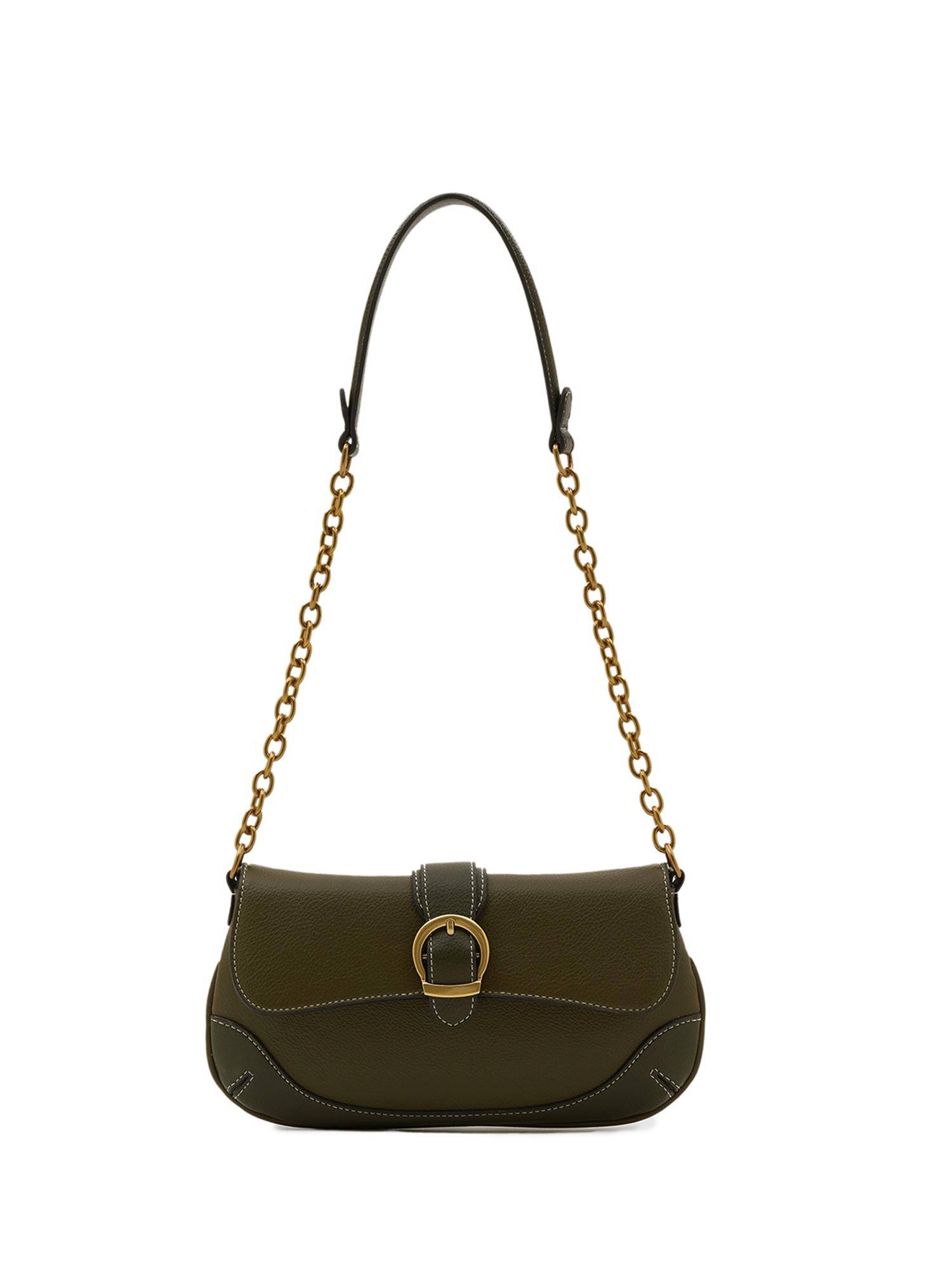 MIRAGGIO Eveie Solid Green Small Handbag (S)