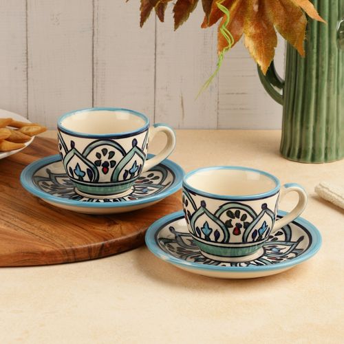 Get The Royal Crown Blue Ceramic Tea/Coffee Cups Set of Six at