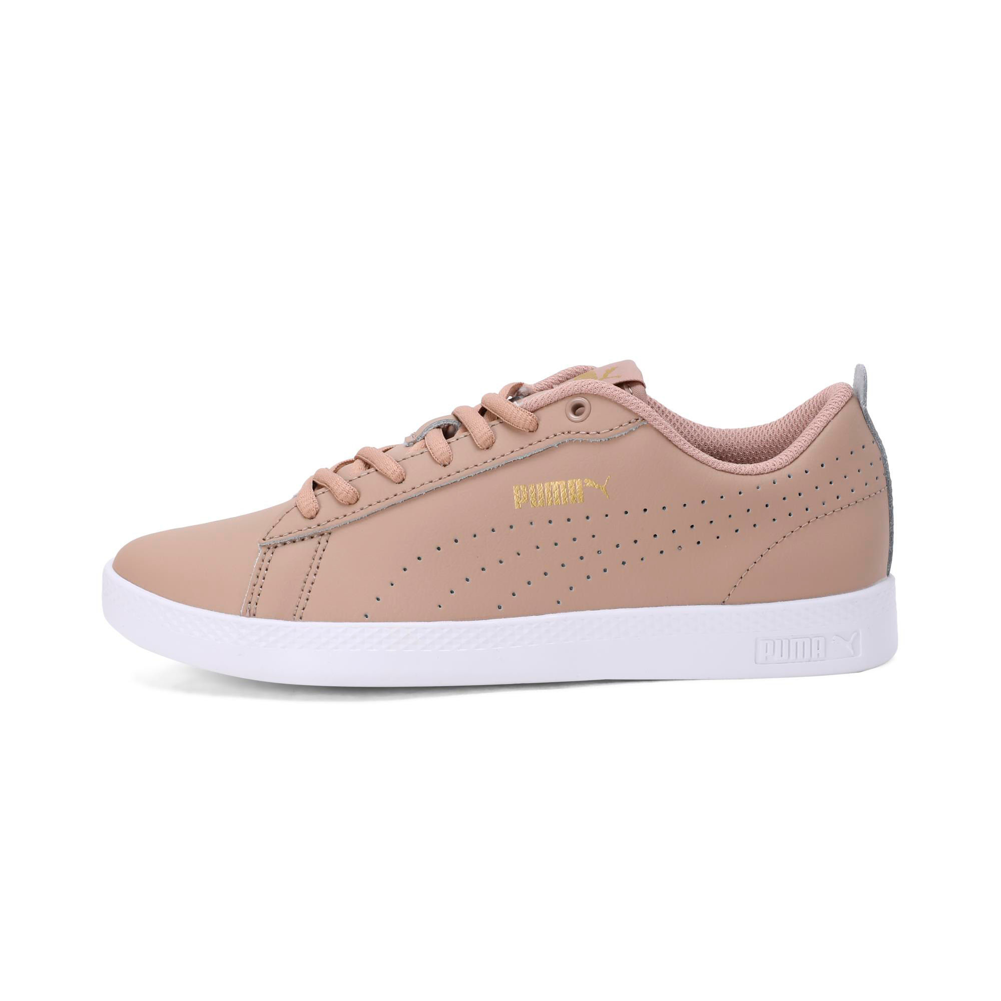 Buy Puma Puma Smash V2 Leather Perf Women s Beige Sneakers 8 Online